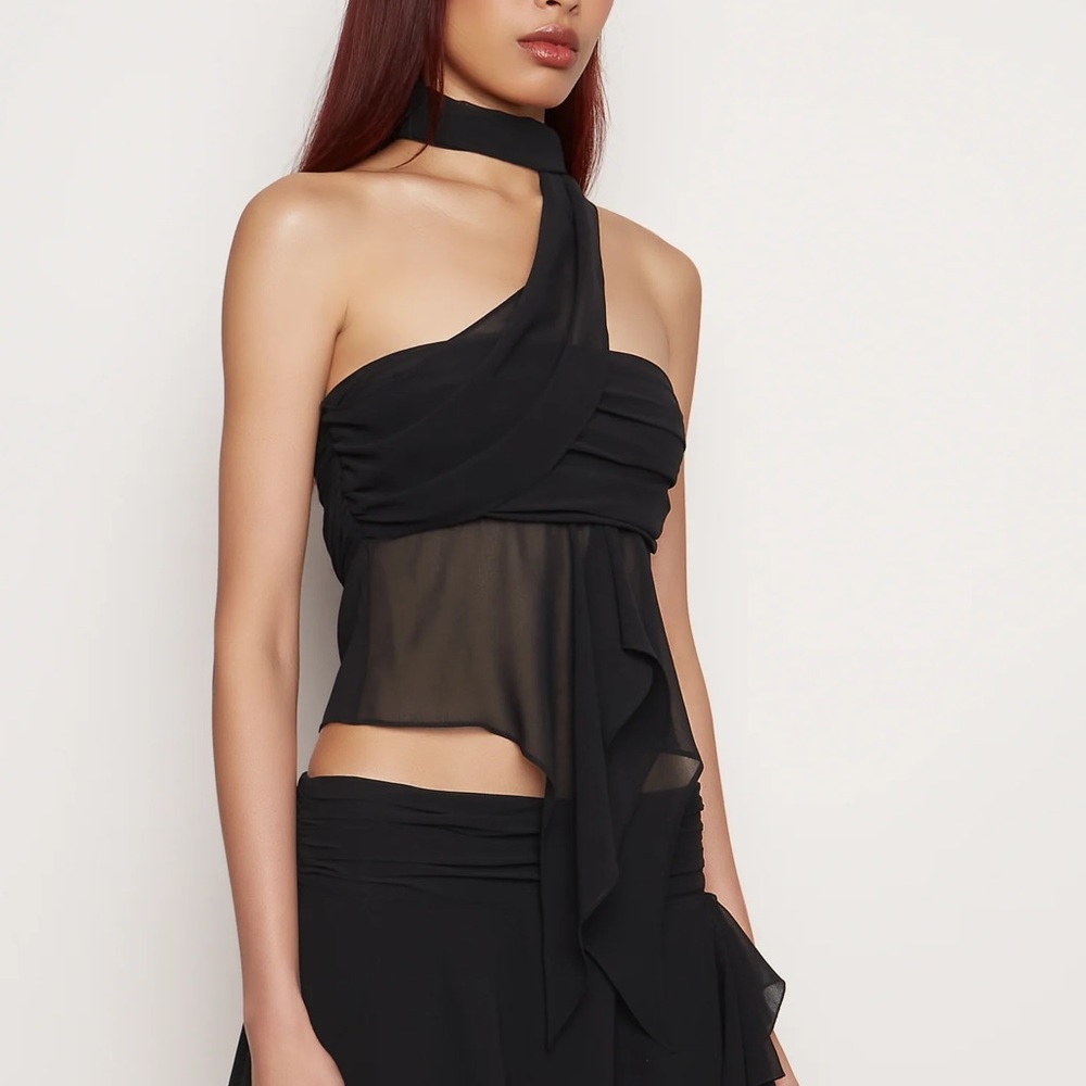 $280 NWT Danielle Guizio Chiffon wrap around  top in XS